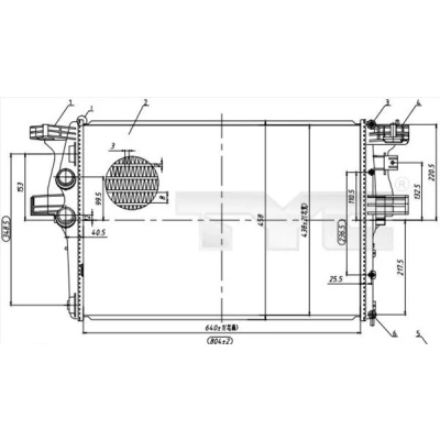Imagen de Radiador, refrigeración del motor TYC 715 0005
