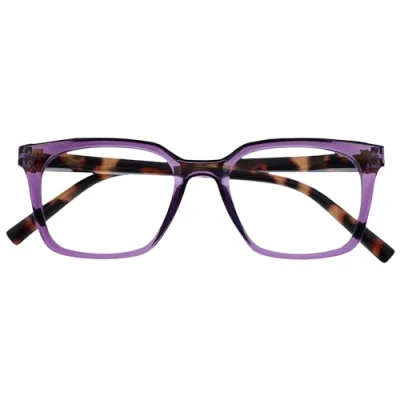 Imagen de OPULIZE KOI Gafas de Lectura Elegante Marco Rectangular Ancho Visión Óptima Violeta Hombre Mujer Bisagras Muelle R50 5 +3.50