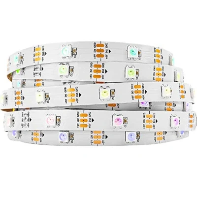Imagen de BTF LIGHTING 16.4ft 5m WS2812b 30leds/pixels/m individualmente direccionable Sueño en color Tira led no impermeable DC5V