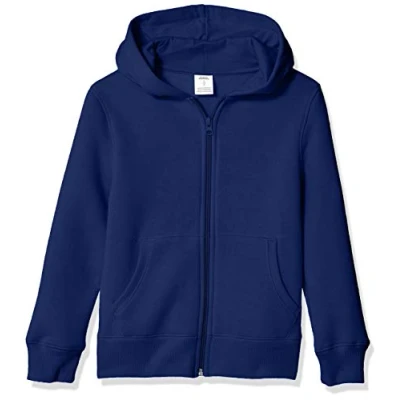 Imagen de Amazon Essentials Sudadera de Forro Polar con Capucha y Cremallera Niño, Azul Marino, 10 años