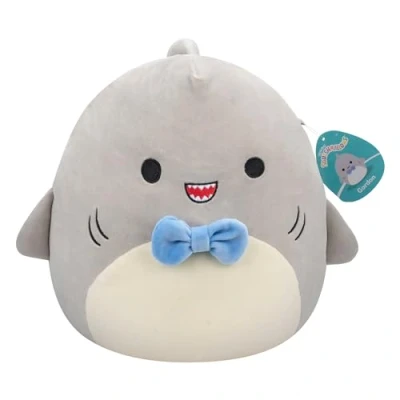 Imagen de Squishmallows SQCR05379 Gordon The Grey Shark con Pajarita Azul, 19 cm, Multicolor