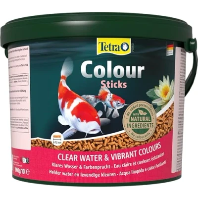 Imagen de Tetra Pond Colour Sticks, Alimento para peces de estanque, colores naturales y agua clara, cubo 10 L