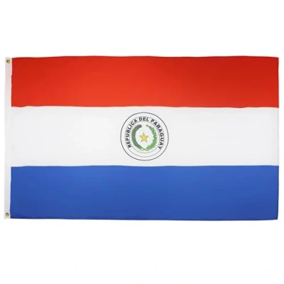 Imagen de AZ FLAG Bandera Paraguay 150x90 cm Paraguaya 100% Poliéster Con Ojales de Metal integrados 110g Colores Vivos Y Resistente A La Decoloración
