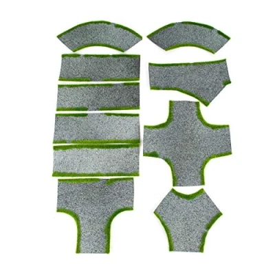 Imagen de War World Gaming Set de 10 Secciones Rectas, Curvas y Cruces carretera 28mm, Wargaming, Miniaturas, Diorama