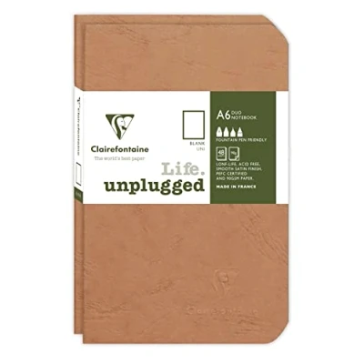Imagen de Clairefontaine 734186C Age Bag DUO set de 2 cahiers piqués 9x14cm 96p uni tabac