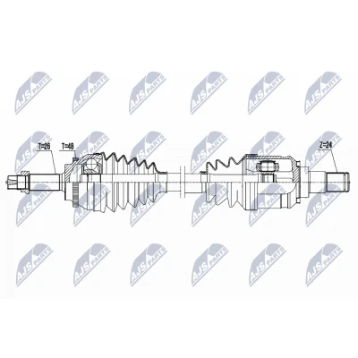 Imagen de NTY NPW TY 074 Árbol de transmisión Eje delantero, izquierda Caja cambios manual, 5 marchas TOYOTA: Avensis II Station Wagon, Berlina