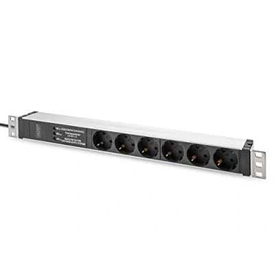 Imagen de DIGITUS Regleta 19&quot; 6 tomas 1U 250VAC 50/60Hz 16A Con filtro de red y protección contra sobretensiones