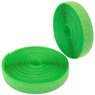 Imagen de AERZETIX C65901 Cinta/rollo de scratch 20mm 5 metros auto agarre organizador/sujetacables tira enganche bolsa prenda correa color: verde manzana en poliamida y poliéster