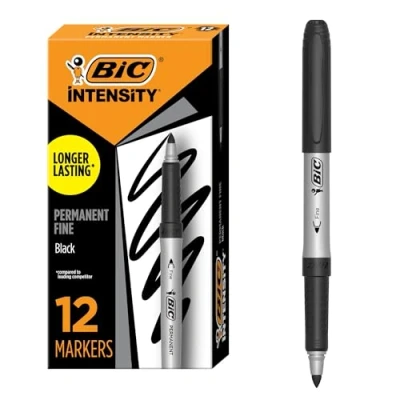 Imagen de BIC Marking Ultra Fine Marcadores Punta Ultrafina Negro, Caja de 12 unidades