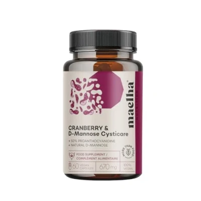 Imagen de Complemento alimenticio de Arándano Rojo y D Manosa, 670 mg extracto (50% proantocianidinas), 500 60 cápsula, 100% Vegano