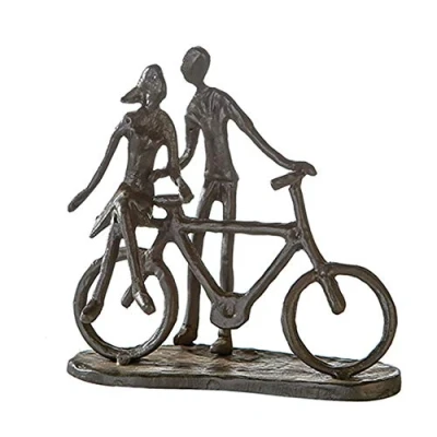 Imagen de Casablanca Design Skulptur &#039;Pair on Bike&#039; Paar auf Fahrrad Eisen brüniert 74610