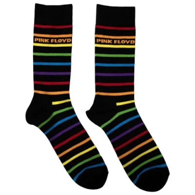 Imagen de Rock Off officially licensed products Pink Floyd Prism Stripes Calcetines tobilleros con logotipo de banda, Negro, Taille unique