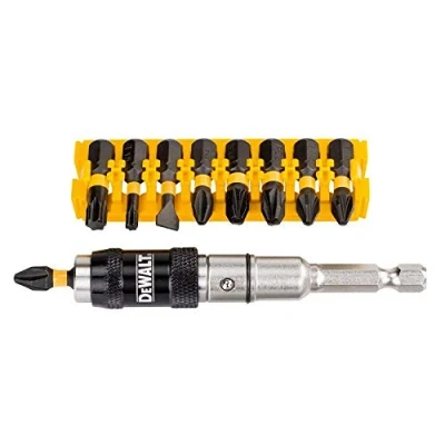 Imagen de DEWALT DT70518T QZ Juego de 10 Piezas para atornillar Puntas Impact Torsion 25mm: Pl6, T15, T30 x1, Ph2, Pz3, Pz2 x2, portapuntas pivotante, Arándano