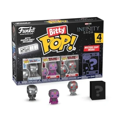 Imagen de Funko Bitty Pop! Marvel Iron Man 4PK War Machine, Vision, Ultron Y una Minifigura Misteriosa Sorpresa 0.9 Inch (2.2 Cm) Comics Cómics Coleccionable Repisa Apilable Incluida