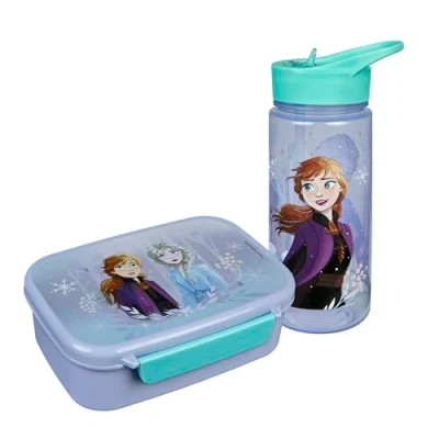 Imagen de Scooli Disney Set Snack Box&amp;Drinking Bottle, Color Turquesa, Frozen (Undercover GmbH FRVX9864)