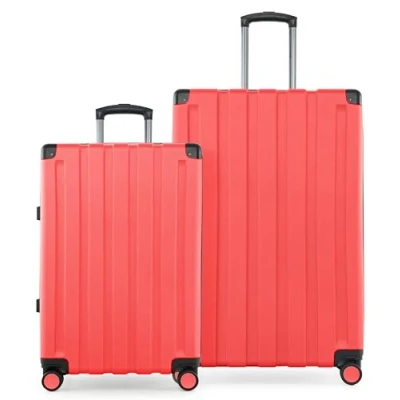 Imagen de Hauptstadtkoffer Q Damm TSA Maleta rígida con 4 ruedas, coral, Koffer Set (M+L), Juego de maletas