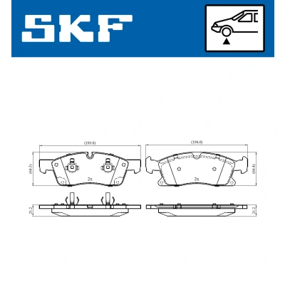 Imagen de SKF VKBP 80389 Juego de pastillas freno preparado para indicador desgaste