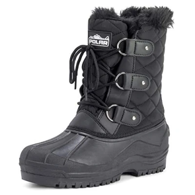 Imagen de Polar Mujer Short Nieve Invierno Táctico Montaña Impermeable Hiker Mitad De La Pantorrilla Botas Negro UK3/EU36 YC0363