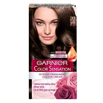 Imagen de Garnier Color Sensation, intensa tintura permanente en crema, marrón oscuro, pack de 3