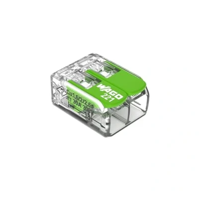 Imagen de WAGO Green Range Terminal de 2 conductores I hasta 4 mm² conexión con palancas para todos los tipos escaleras enchufables 221 422 100 unidades