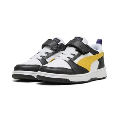 Imagen de Puma Rebound V6 Zapatillas para niños, Talla: 29, Black yellow sizzle white Zapatos
