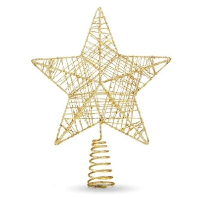 Imagen de Punta de árbol Navidad con forma estrella del y (dorado)