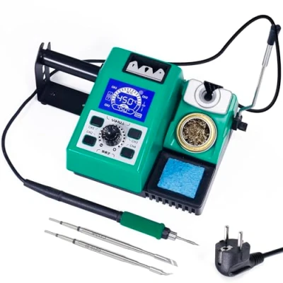 Imagen de YIHUA 982 Kit de estación soldador precisión con pantalla LCD digital, cartucho punta soldadura 210 compatible, dispensador alambre y 4 canales memoria