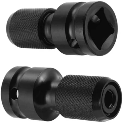 Imagen de 2 adaptadores de broca cuadrada 1/2&quot; a vástago hexagonal 1/4&quot;, liberación rápida, para llave trinquete impacto y vaso destornillador