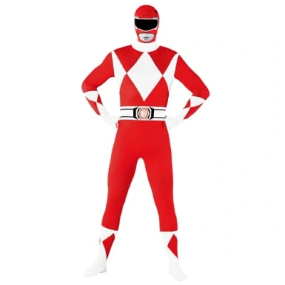 Imagen de Morphsuits Power Rangers Disfraz de tamaño Adulto, Rosso, XXL para Hombre