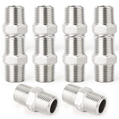Imagen de ERGAOBOY 10 piezas de pezón hexagonal acero inoxidable 304, accesorios tubería BSP macho 3/4 &quot;a 3/4&quot;