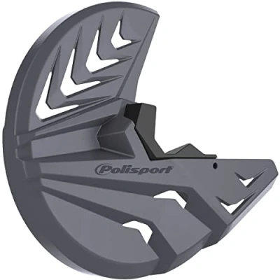 Imagen de POLISPORT 8155600004 Protector de disco &amp; horquilla inferior fabricado en polipropileno resistente a los impactos y la abrasión compatible con motocicletas RIEJU color Gris