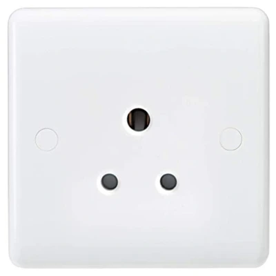 Imagen de Knightsbridge CU5U Plástico Blanco, Borde Curvo, 5 A Unswitched Round Pin Socket