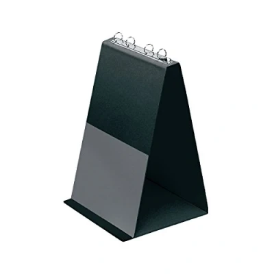 Imagen de VELOFLEX 4102080 Rotafolios de mesa DIN A4 formato vertical, con fundas transparentes, PVC, soporte para presentaciones, flipchart negro, carpeta anillas vertical