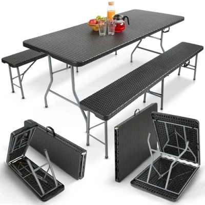 Imagen de Arebos Juego de Mesa y Camping Aspecto ratán