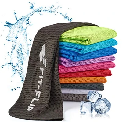 Imagen de Fit Flip Toalla de enfriamiento 120x35cm, Deporte refrescante, fría, Airflip Cooling Towel, Microfibra Color: Negro, tamaño: 120x35cm