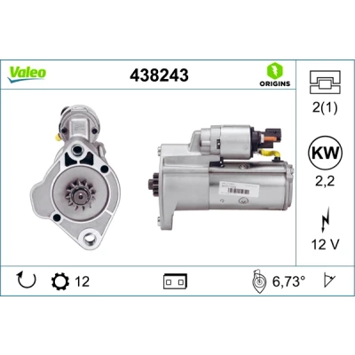 Imagen de VALEO 438243 Motor de arranque 12 2,2 NEW ORIGINAL PART MERCEDES BENZ: Sprinter 3.5 T Furgón, 5 Furgón