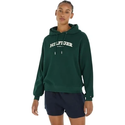 Imagen de Tommy Hilfiger Sudadera Hoodie con Capucha para Mujer, Verde (Hunter), XL