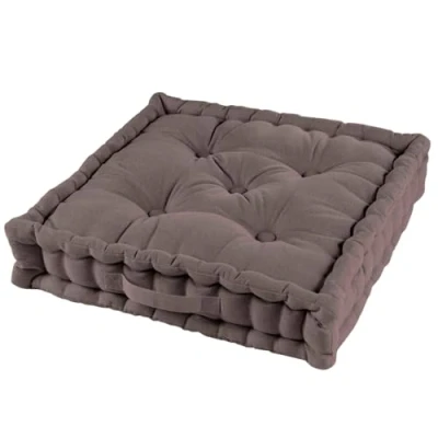 Imagen de Acomoda Textil Cojín de Suelo Acolchado con Asa Transporte. Cojines para Palets, Banco, Silla y Suelo, Asiento Cómodo Decorativo Interior Exterior. (Topo, 60x60cm, 4 Unidades)