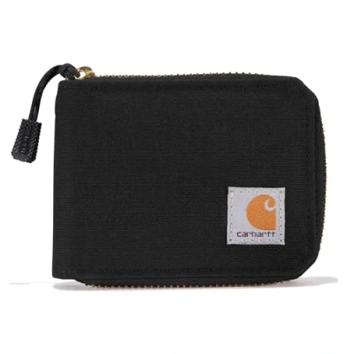 Imagen de Carhartt Cartera de Lona estándar para Hombre, Color Negro, tamaño estándar, Casual con Cremallera, Carteras duraderas Cremallera