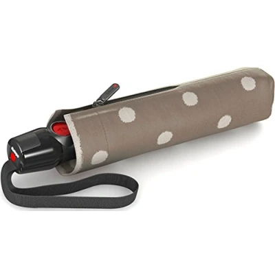 Imagen de Knirps T.200 Medium Duomatic Paraguas Plegable, 28 cm, Beige (Dot Art Taupe)