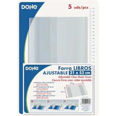 Imagen de DOHE 91433 Pack de 5 cubiertas protectoras libros y cuadernos, 53 x 31 cm