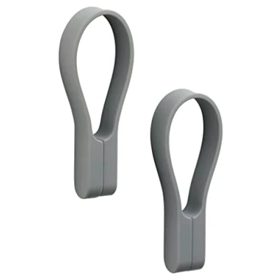 Imagen de Zone Denmark Loop Juego de 2 pinzas magnéticas para toallas y paños cocina, 9 cm, color gris