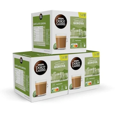 Imagen de Nescafé Dolce Gusto Café Leche Genova, 3 packs de 14 cápsulas, Total 42 cápsulas