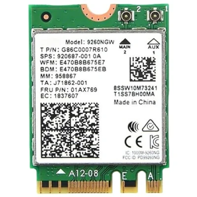 Imagen de HighZer0 Electronics AC 9260 802.11ac M.2 Bluetooth 5.1 Legacy Network Card WiFi 5 up to 1.73Gbps, MU MIMO Compatible with Intel, AMD, Linux &amp; Windows 10/11 9260NGW Adapter
