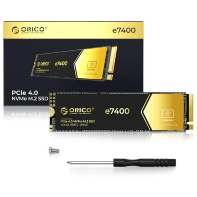 Imagen de ORICO 1TB NVMe SSD M.2, PCIe 4.0X4 hasta 7400MB/s M2 SSD, Flash NAND 3D Disco Duro M.2 Interno, Compatible con macOS Windows para Jugadores y Creadores e7400
