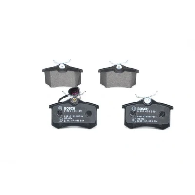 Imagen de BOSCH 0 986 424 559 Juego de pastillas freno Low Metallic con sensor desgaste incorporado instrucciones montaje, Chapa antichirridos
