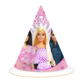 Imagen de BeenSmile, Gorros BARBIE, de Cartón, Decoración Cumpleaños Infantil, Gorritos para Fiesta Cumpleaños, 6 Unidades