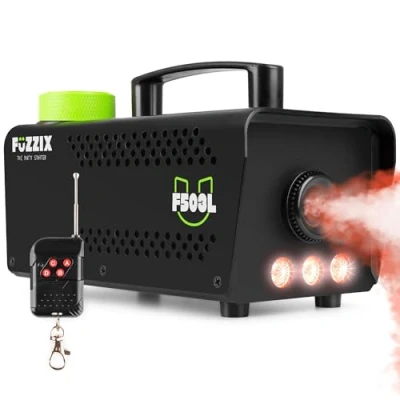 Imagen de Fuzzix F503L Máquina de humo con 3 LED RGB (rojo, verde y azul). Maquina Control Remoto inalámbrico. efectos para Fiestas Halloween, Bodas, Escenarios, Discoteca, DJ