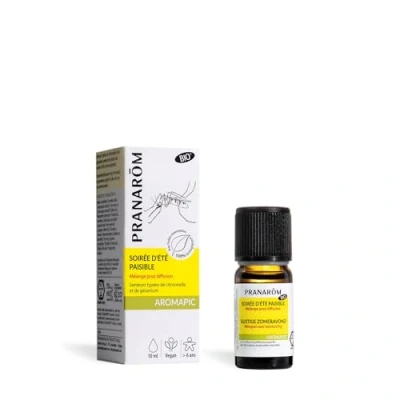 Imagen de Pranarôm Mezcla para difusor de aceites esenciales antimosquitos orgánicos Aromapic Fiesta verano Paisible 10 ml