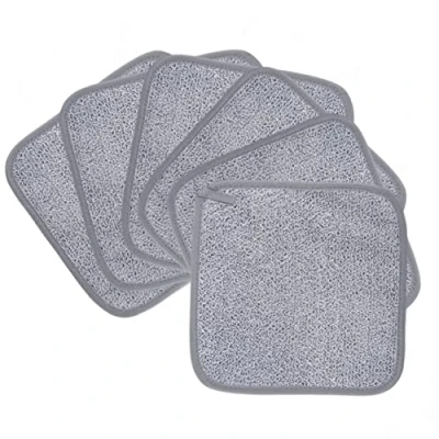 Imagen de Polyte Toalla facial desmaquillante de microfibra superabsorbente Hipoalergénica, sin elementos químicos Gris 20 x cm Pack 6
